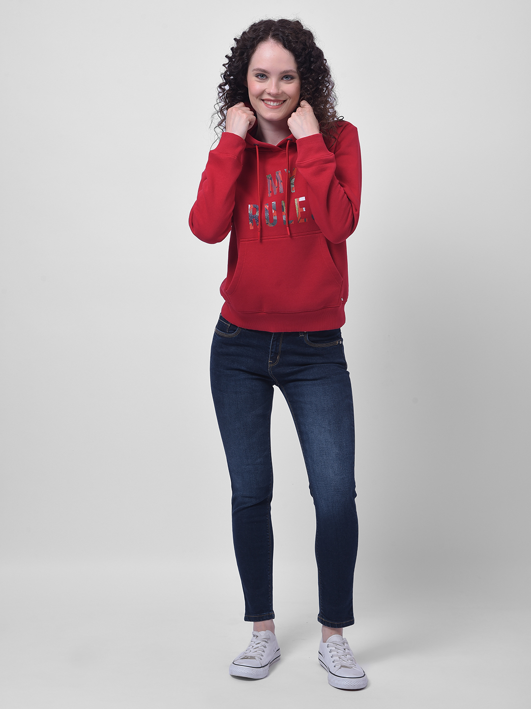 Numero Uno Women Red Graphic Hoodie